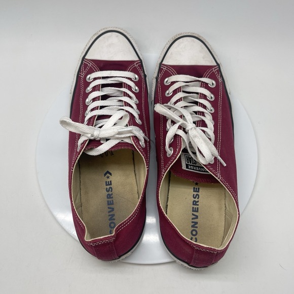 Converse All Star Sneakers Mens 11 Low Top Burgundy Canvas Casual Shoes M9691 - Picture 5 of 10
